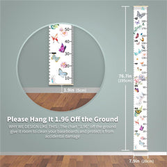 Nustila removable canvas growth chart can be hung or rolled for storage