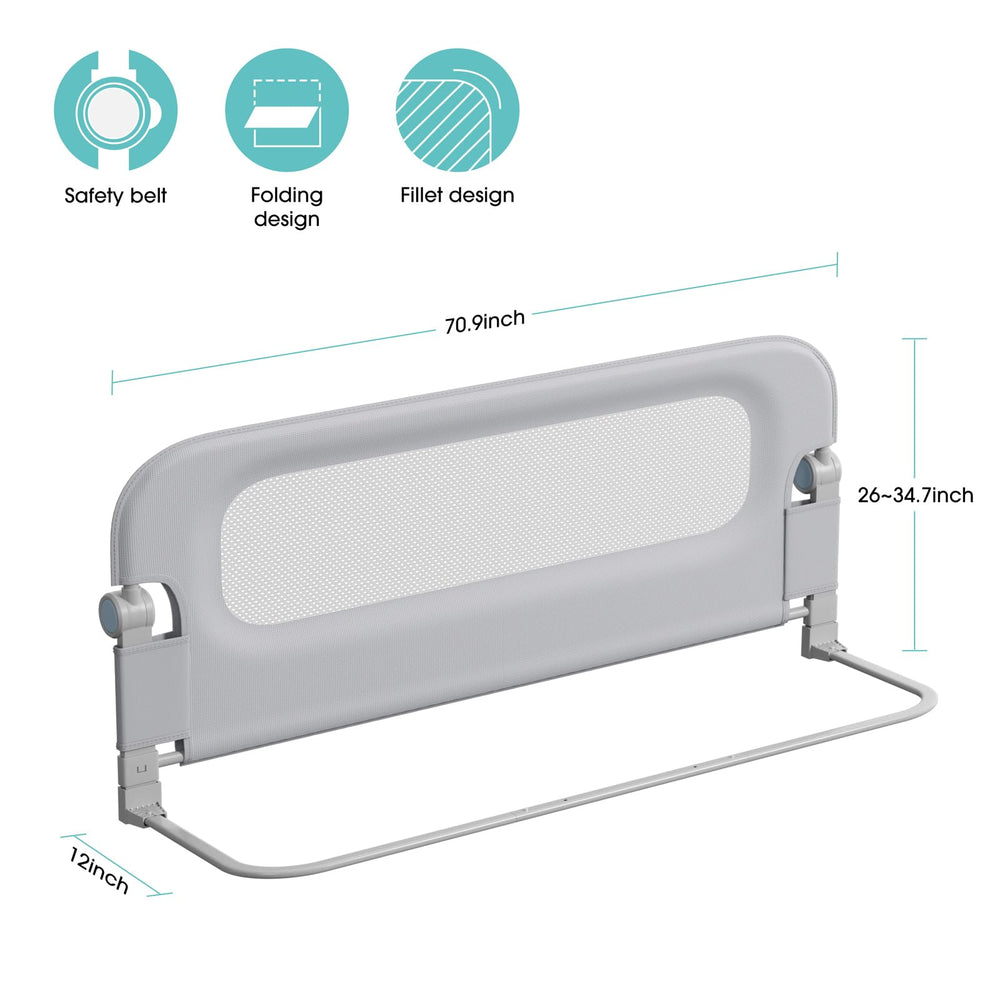 NUTIKAS adjustable height guard accommodates thick toppers and pillow-tops.