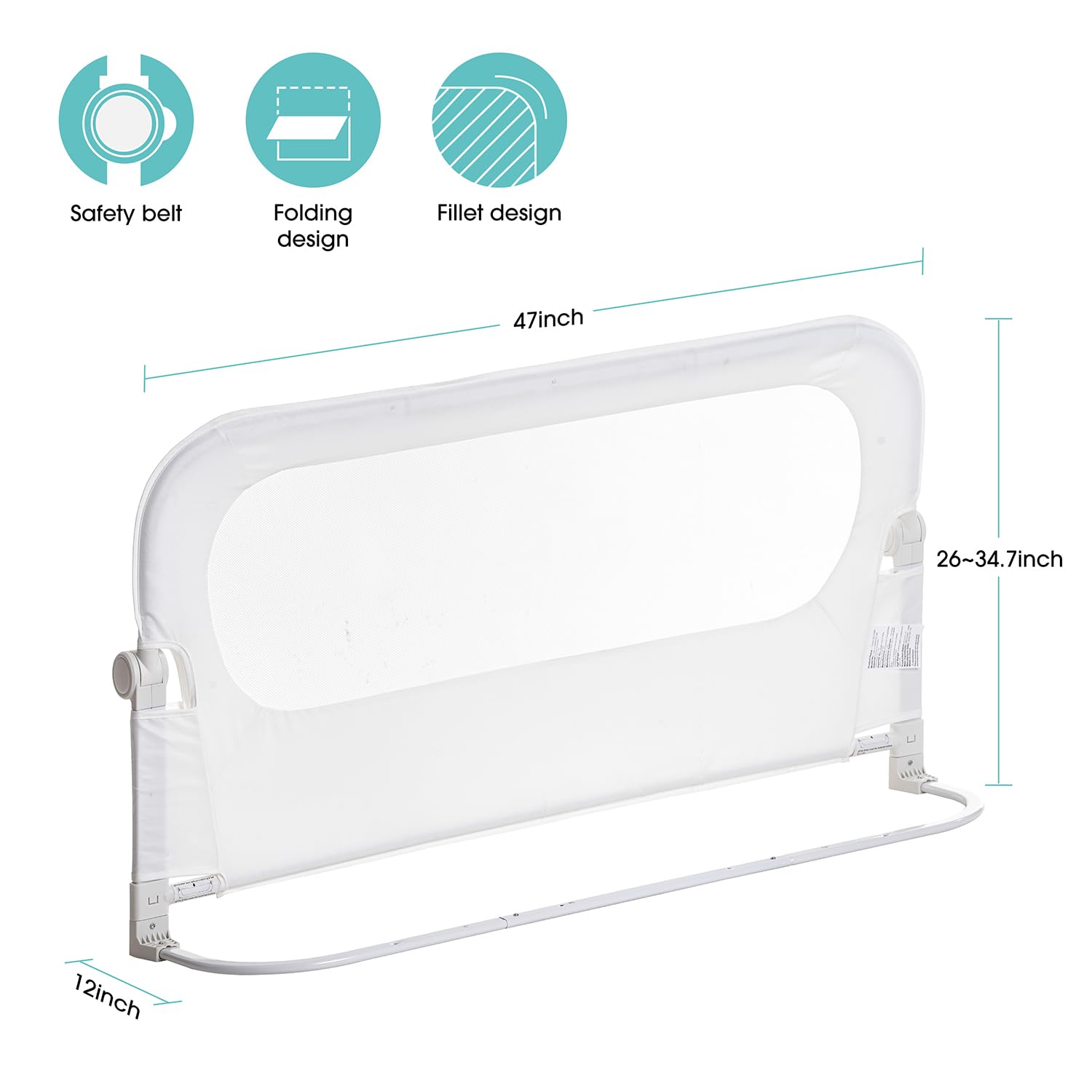 NUTIKAS bed rail guards fit from twin to king beds for versatility