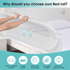 NUTIKAS bed rail guard 78-inch length fits most toddler to large beds