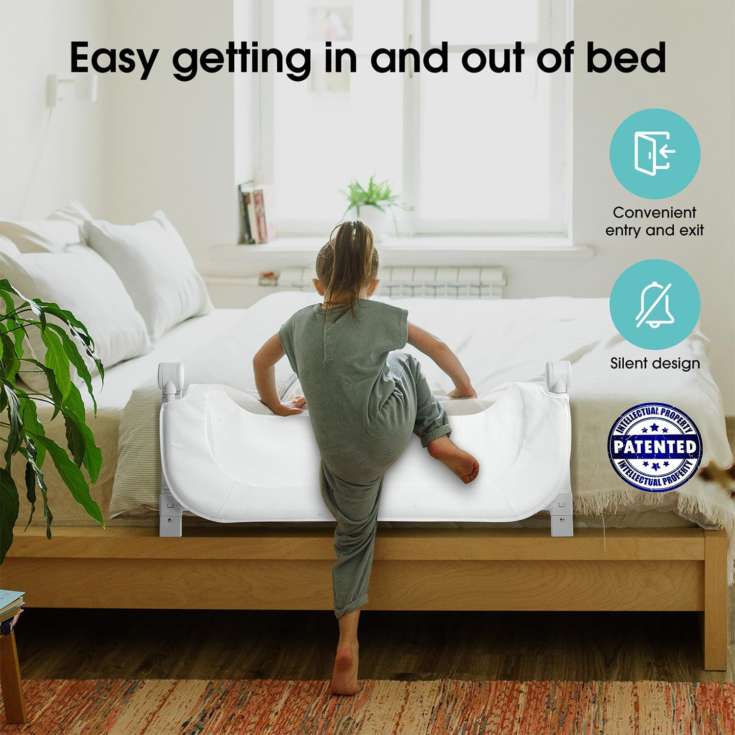 NUTIKAS adjustable height bed gate fits most mattress thickness