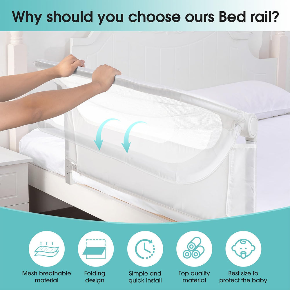 NUTIKAS bed rail guard adjustable height adapts to mattress thickness