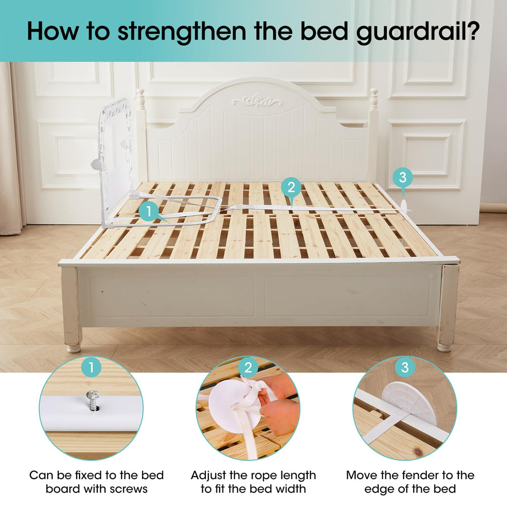 NUTIKAS bed rail guard for toddler beds supports safe night use