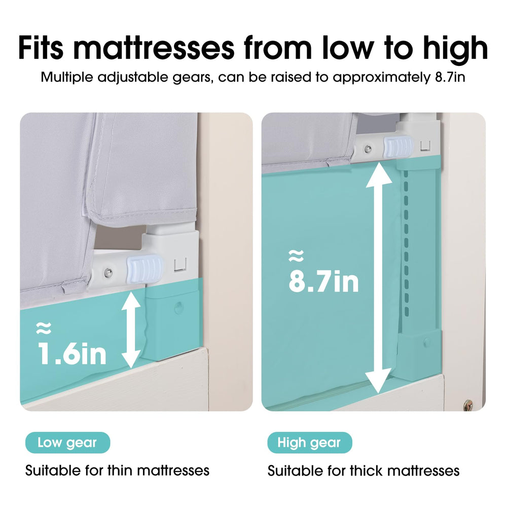 NUTIKAS sturdy bed rail keeps your toddler secure throughout the night.