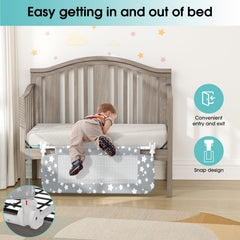 NUTIKAS crib rail guard in toddler bed conversion mode for easy transition