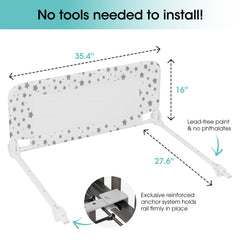 Nutikas fold-down rail mechanism shown for easy daytime access.