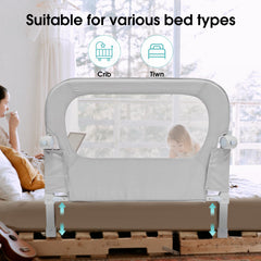 NUTIKAS mesh bed rail guard offers breathability and protection.