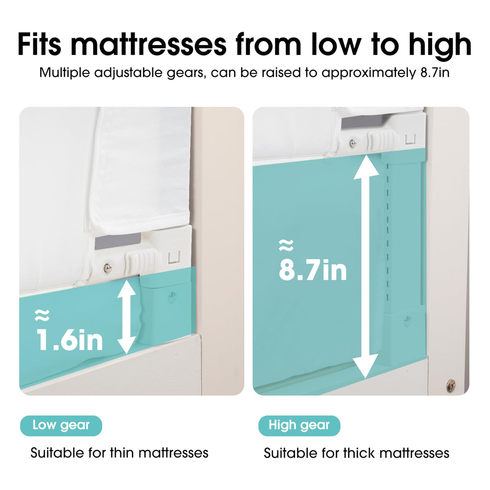 NUTIKAS mesh bed rails promote breathability as your child rests.