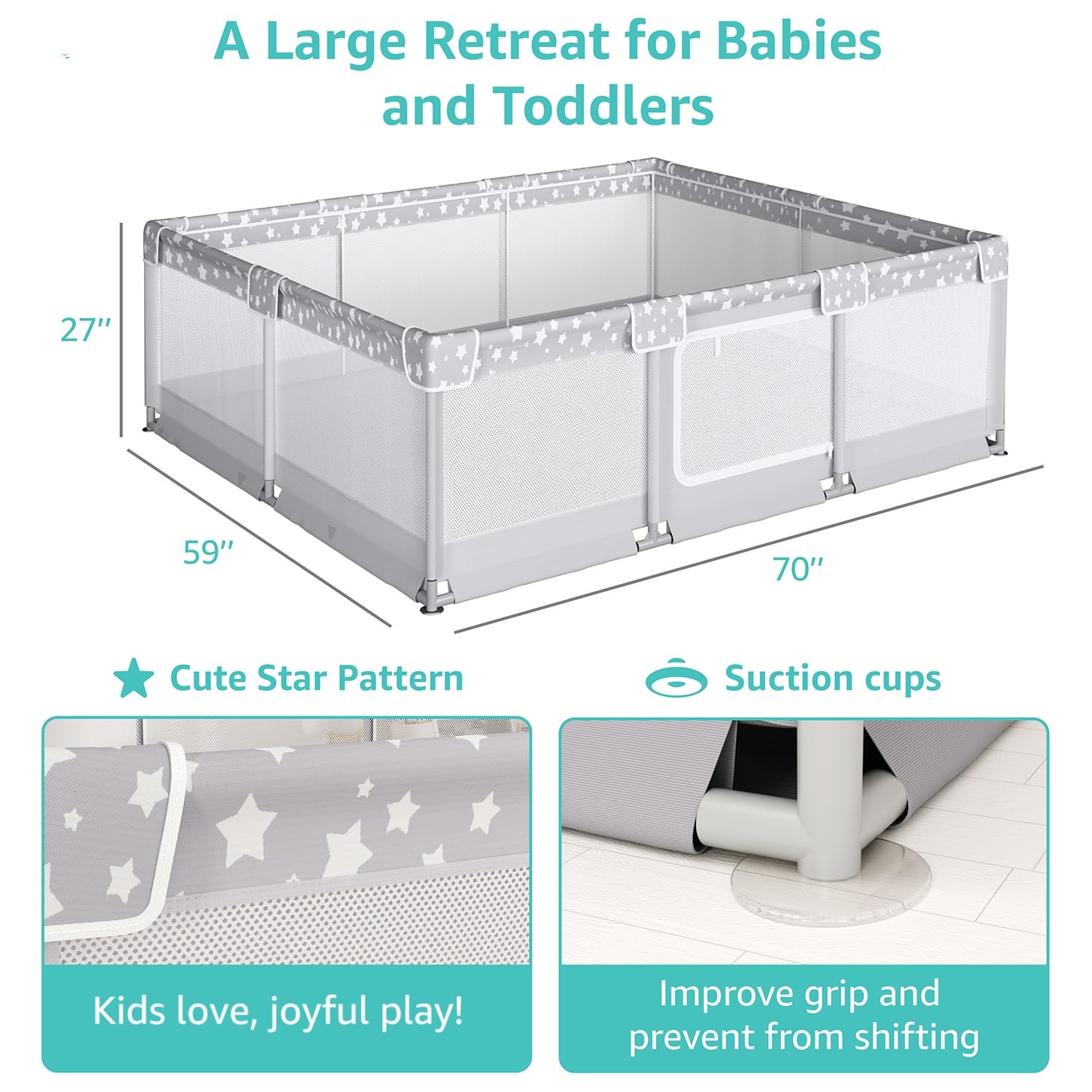 NUTIKAS playpen breathable mesh panel for visibility and airflow