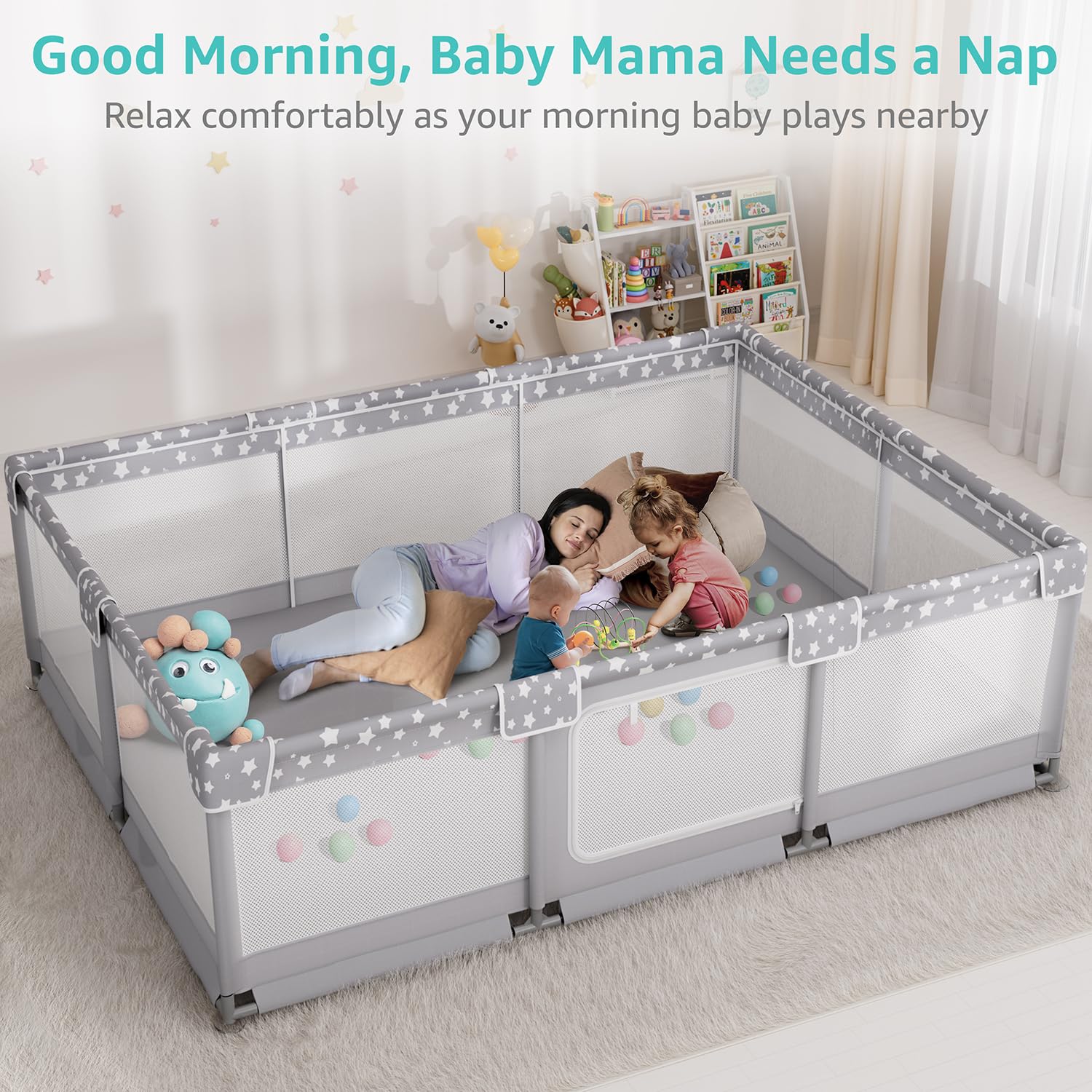 NUTIKAS playpen parents nearby play scenario