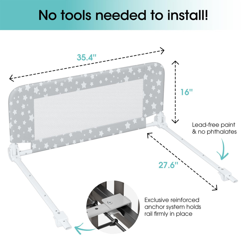 NUTIKAS rail hinge fold-down for quick daytime access and changes