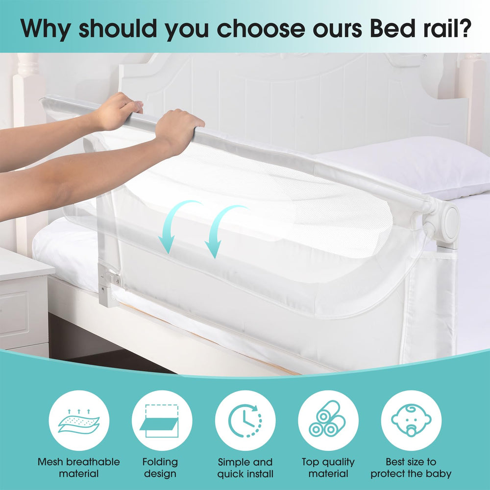 NUTIKAS sturdy and secure bed rail supports nightly movement without wobble.