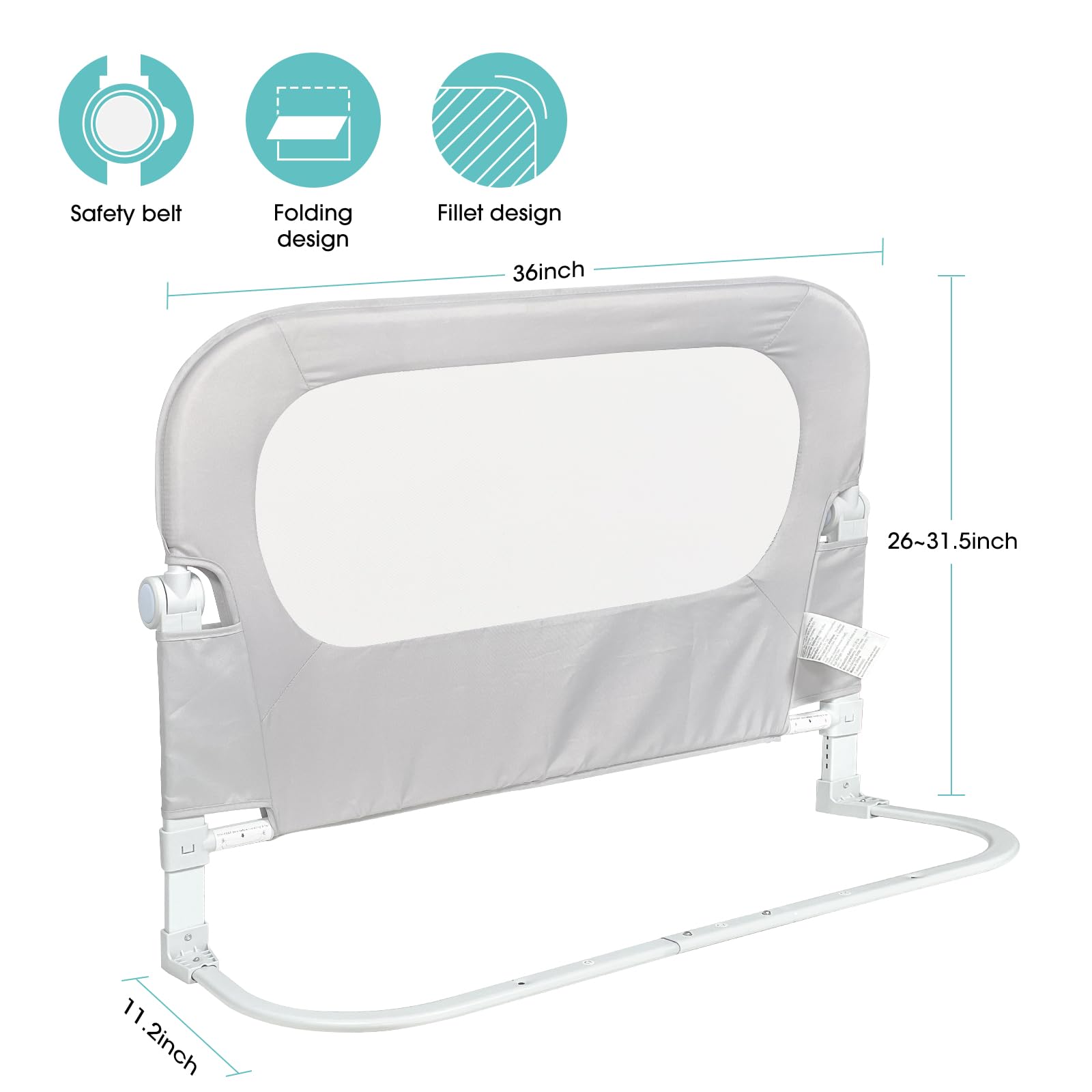 NUTIKAS toddler bed rail guard protects kids near the edge.