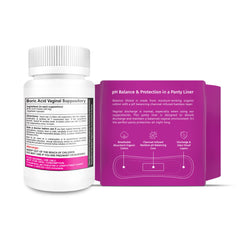 NutraBlast boric acid vaginal suppositories tube demonstrates simple nightly use.