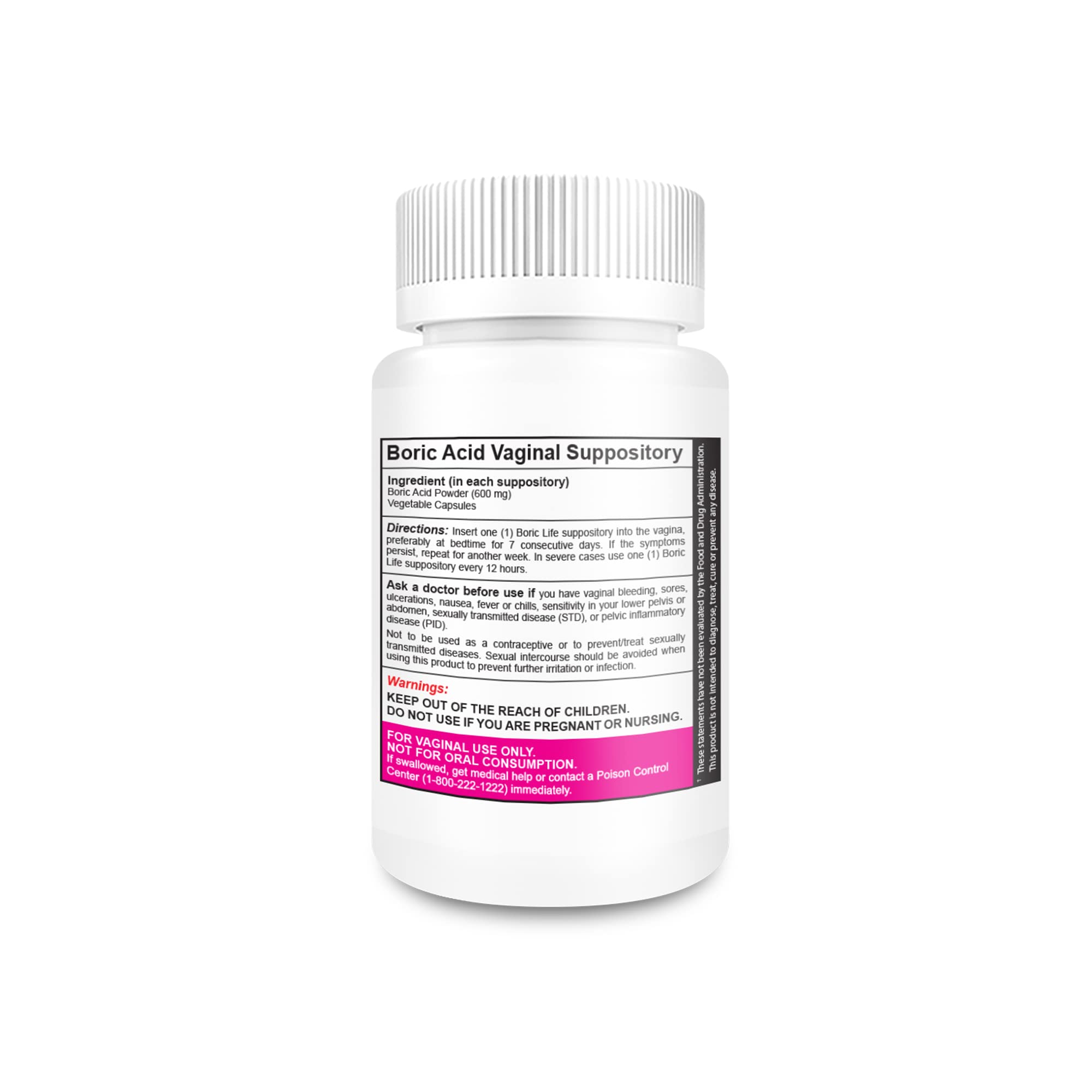NutraBlast boric acid vaginal suppositories close-up highlighting texture
