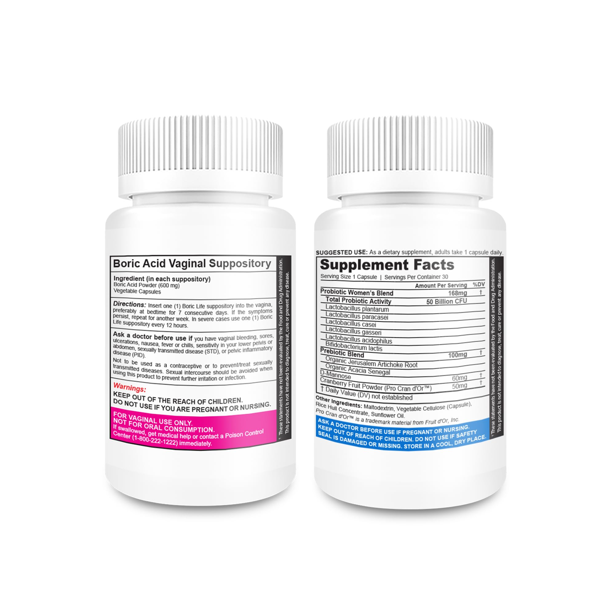 NutraBlast vaginal probiotics bottle highlights 50B CFU and six strains