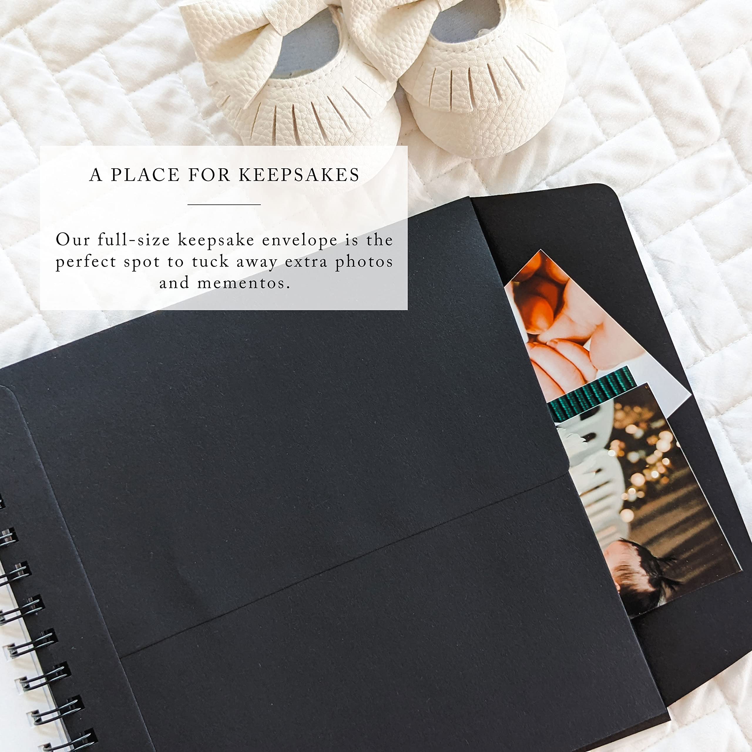 Nuts & Bolts Paper Co. keepsake folder 8x8 stores ultrasound scans and photos.