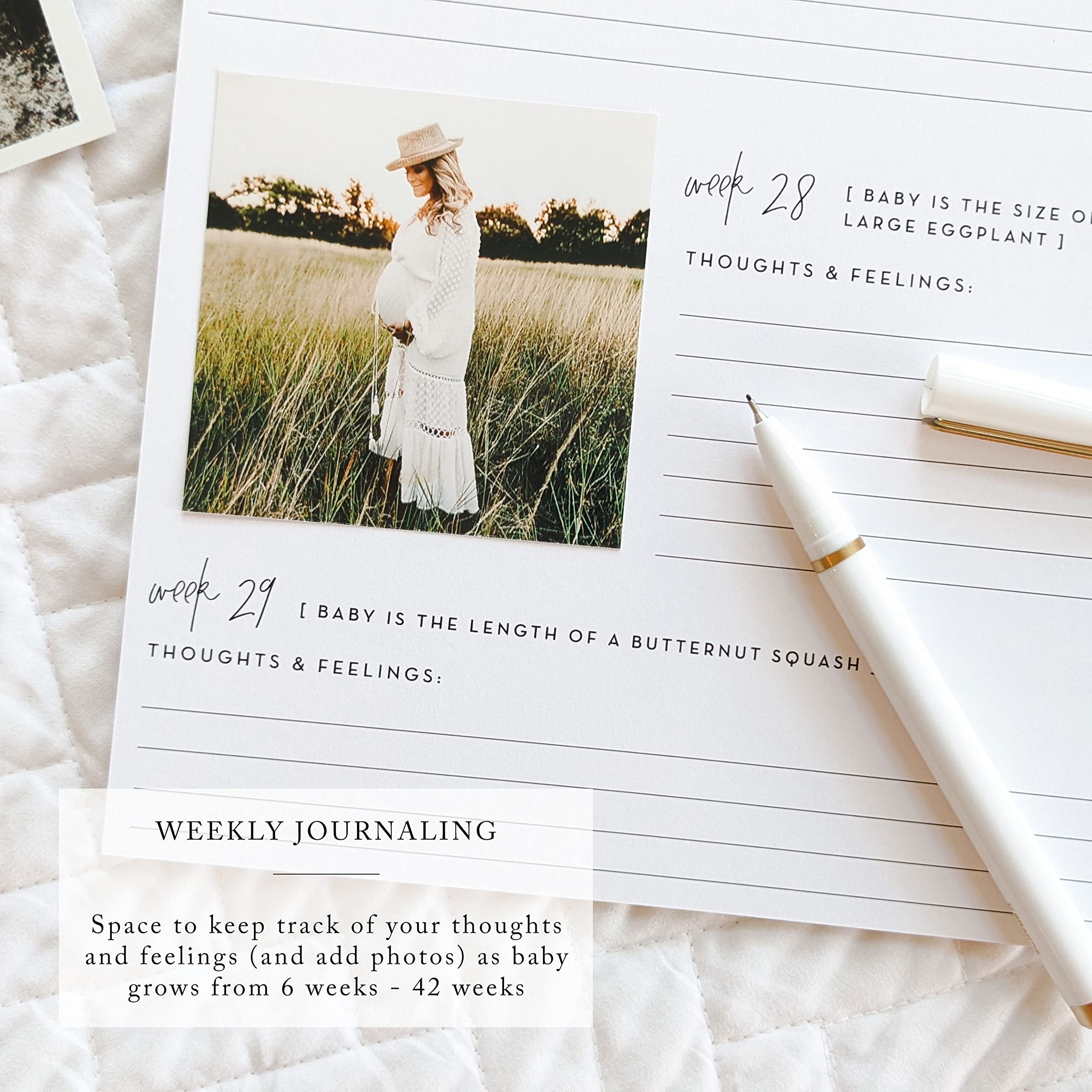 Nuts & Bolts Paper Co. weekly journaling page invites moments and feelings to record.