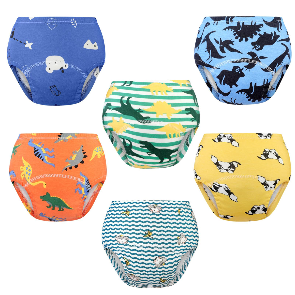 Nutyomi toddler potty training pants 6-pack with easy pull-up design.