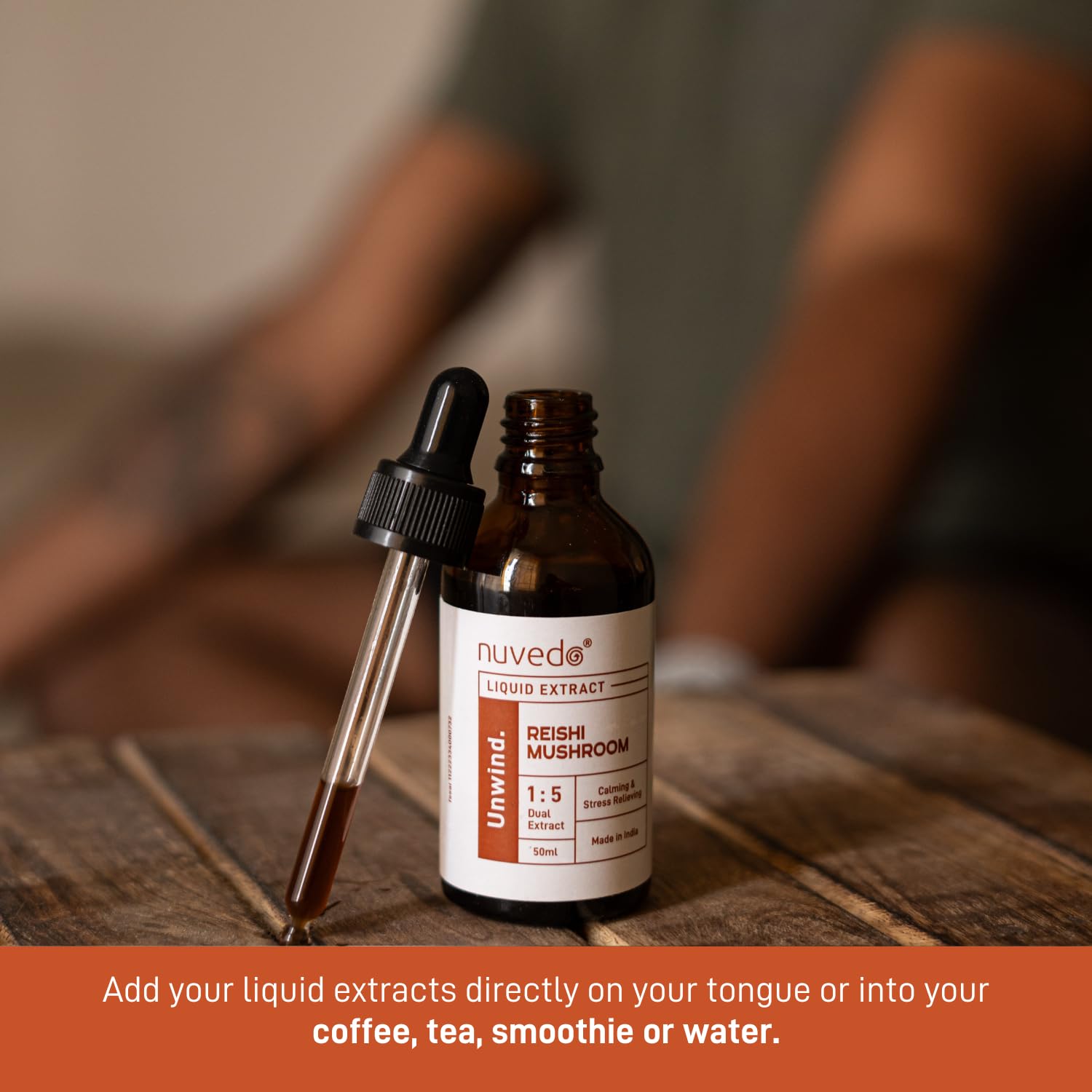 Nuvedo Reishi adaptogen concept graphic suggesting balance