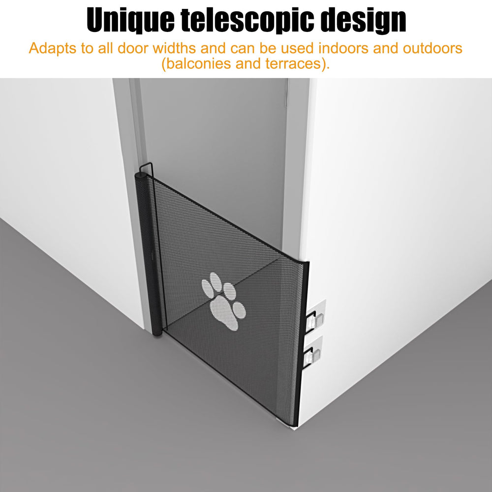 Nuvollo gate extended to 43 inches fits narrower passages securely.