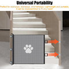 Nuvollo gate extended to 51 inches for flexible hallway width.