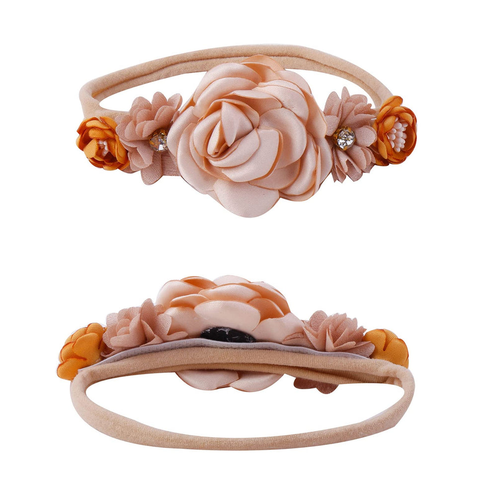 NUWAJP close-up floral design headbands showing vibrant petals and soft edges