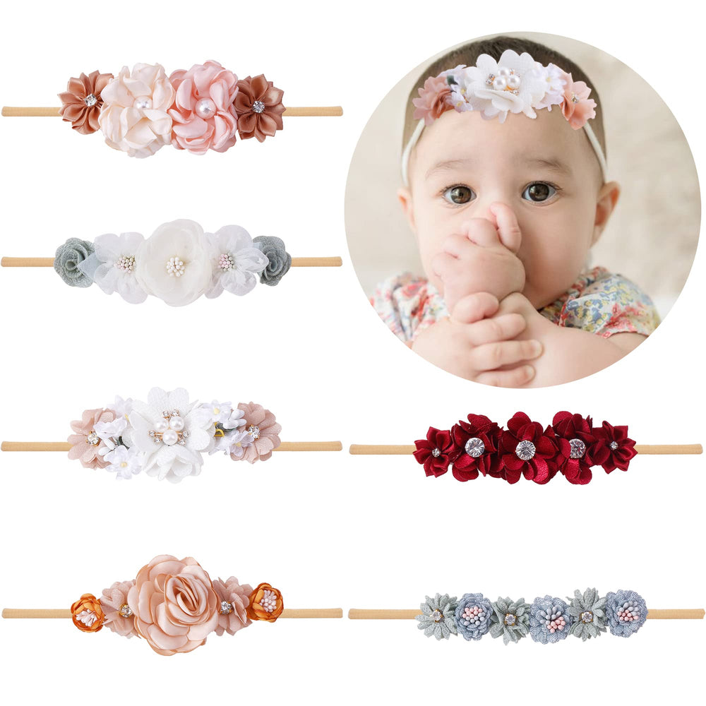 NUWAJP flower headbands for babies in a six-pack, ideal for daily wear and photos