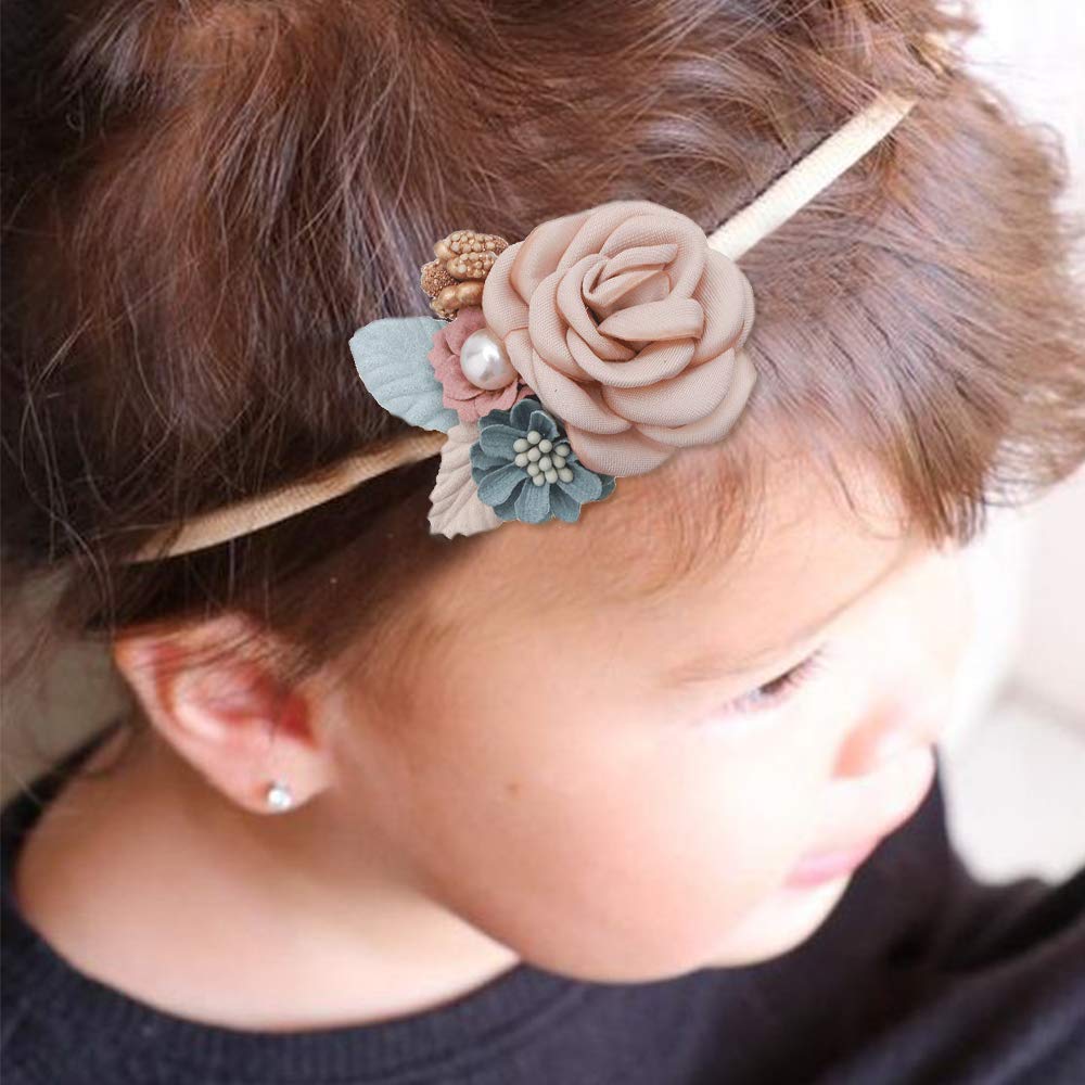 NUWAJP white floral headband; non-slip, no marks