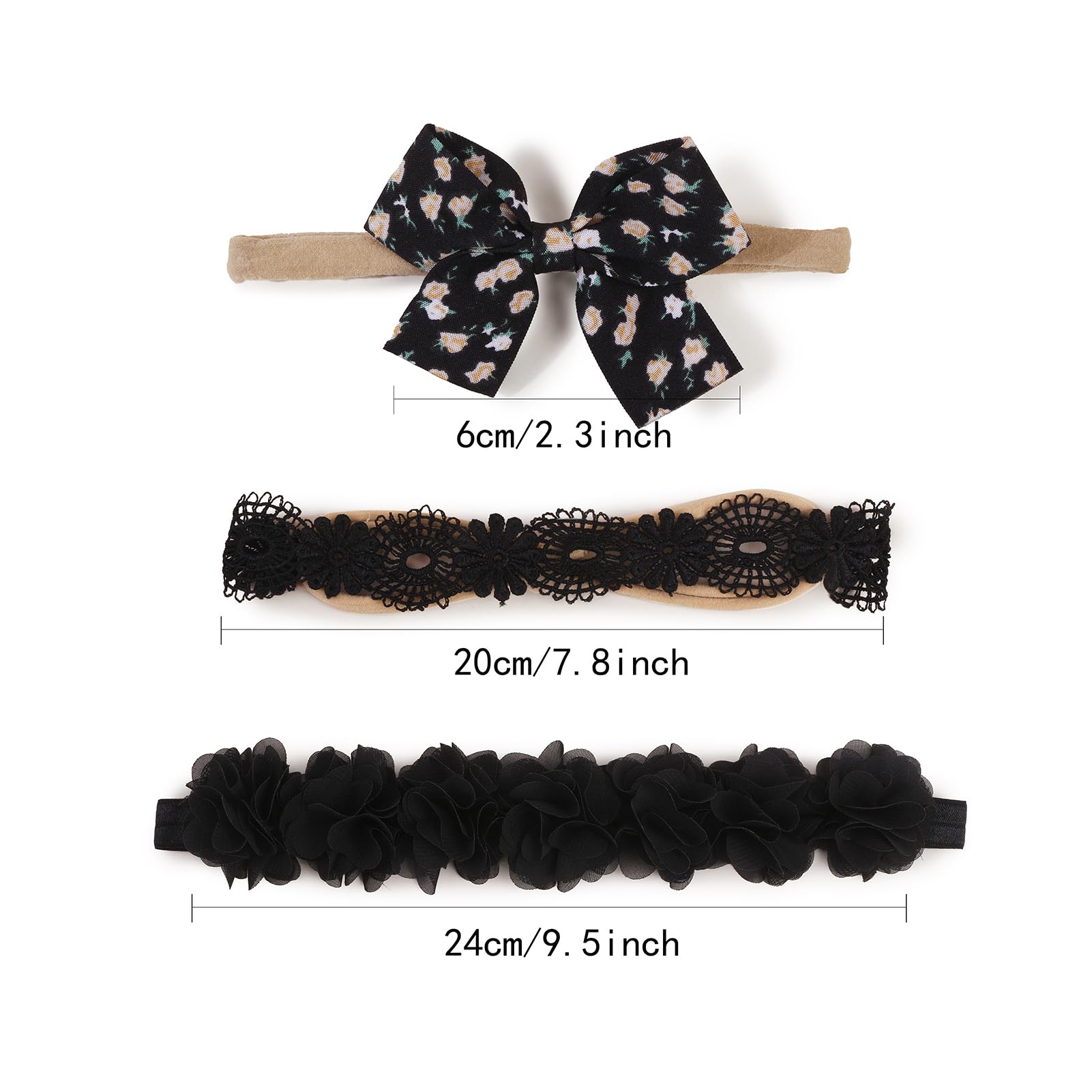 NUWAJP nylon-strap headband, extra-soft and stretchable for growing heads
