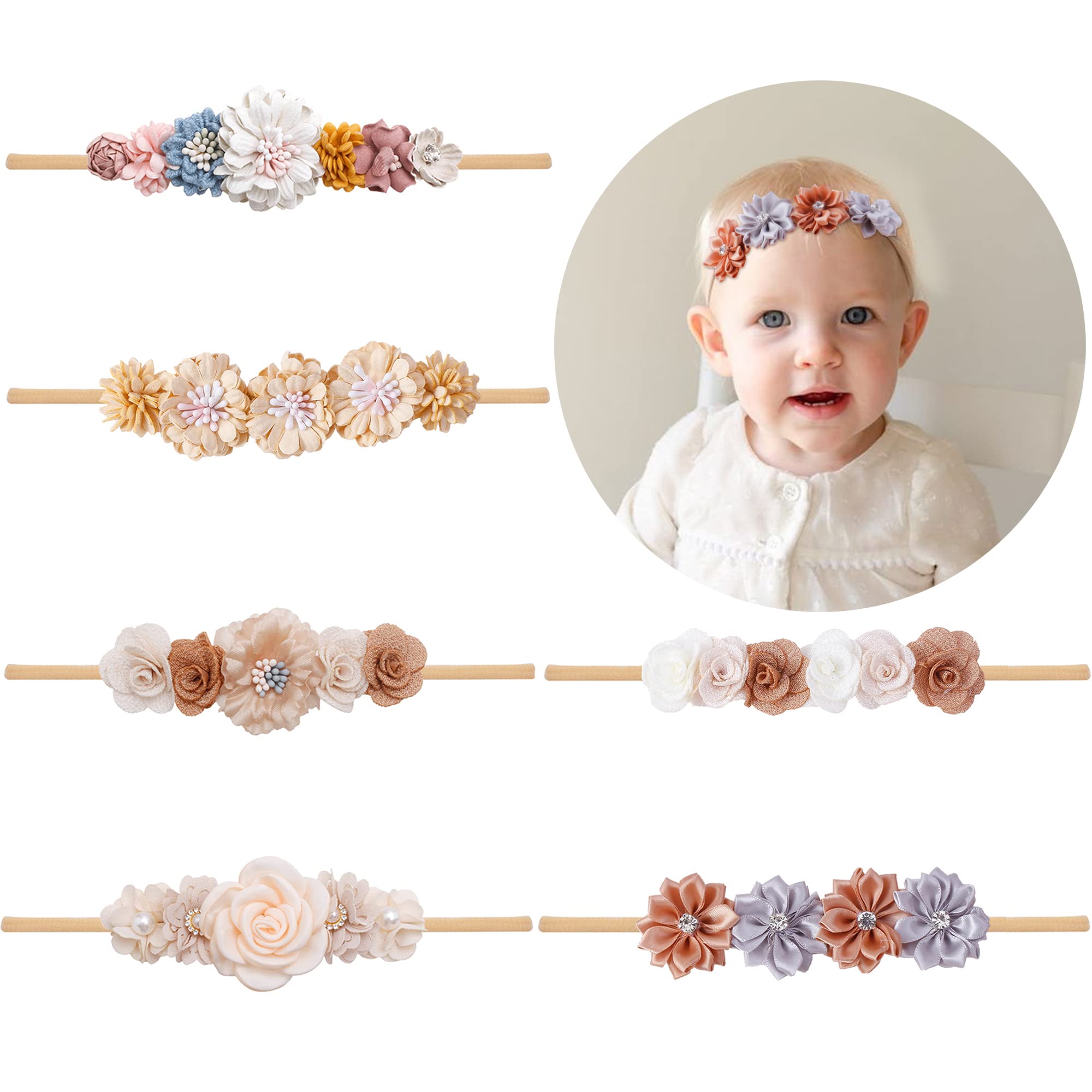 NUWAJP baby headband flower set for daily wear and photos