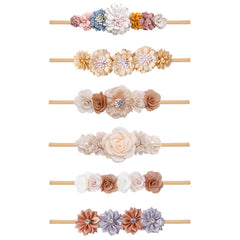 NUWAJP flower headband set with gentle elastic fit for babies