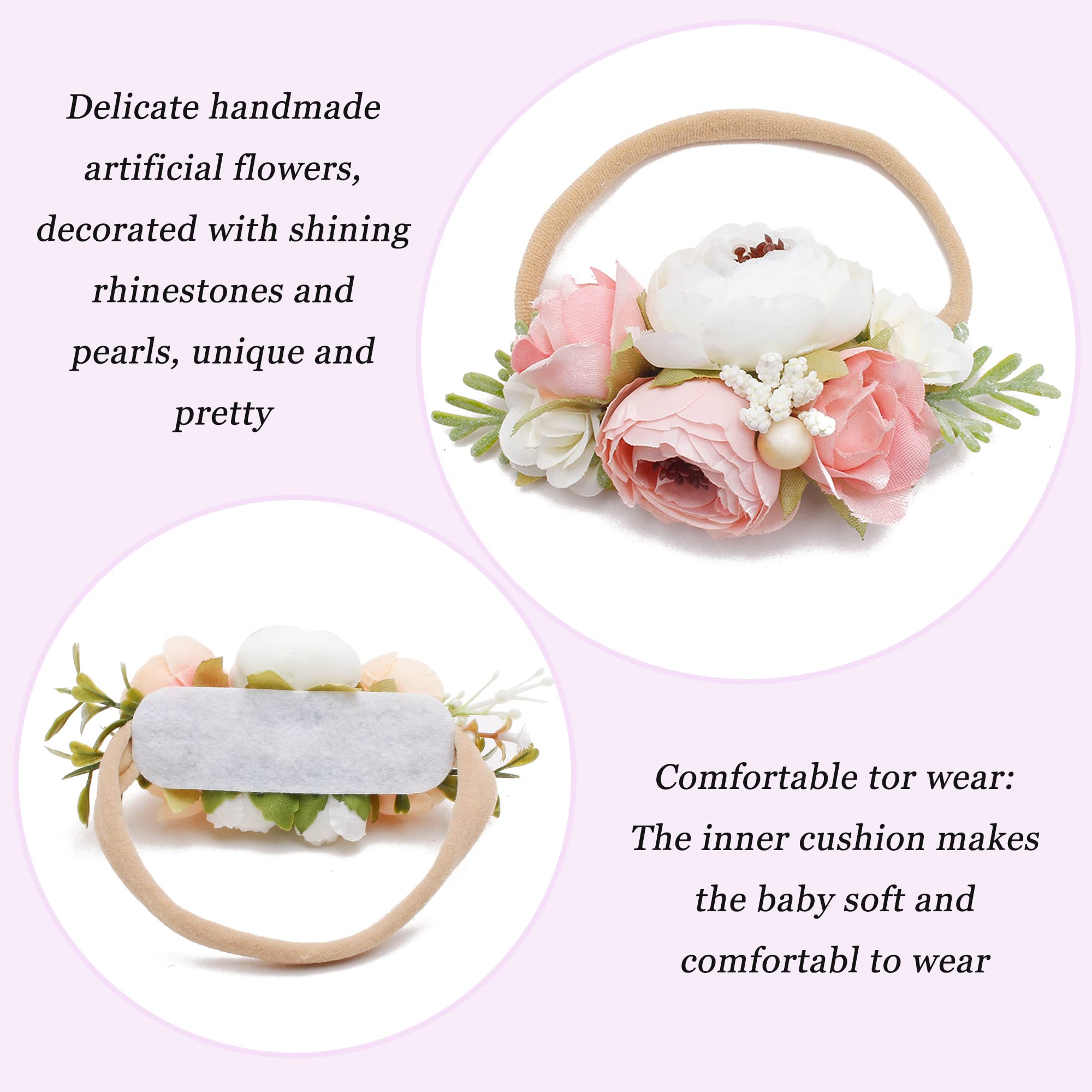 NUWAJP chic floral headbands – elastic fit for comfortable wear at events.