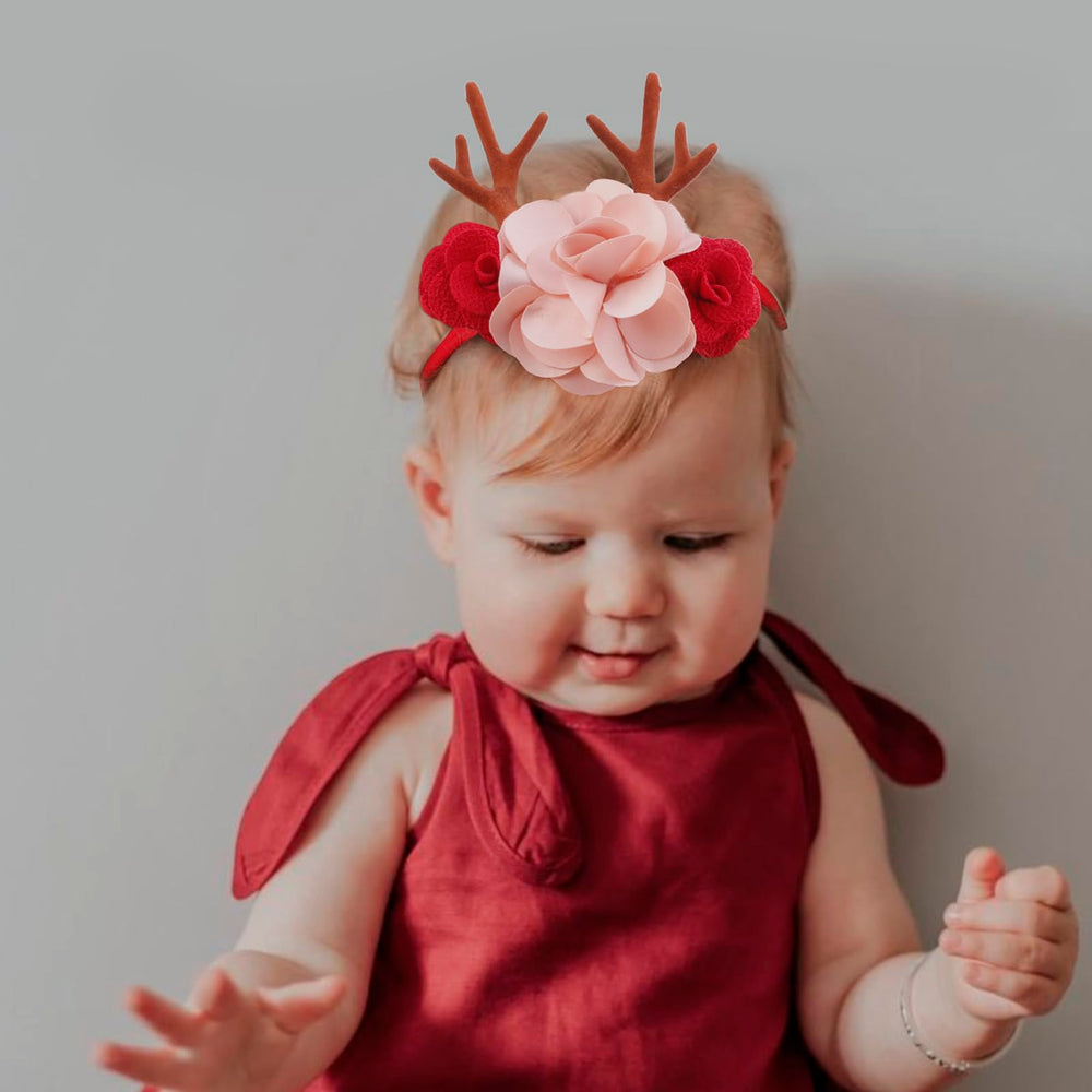 NUWAJP elastic headbands stretched to demonstrate 14–22 inch range for toddlers.