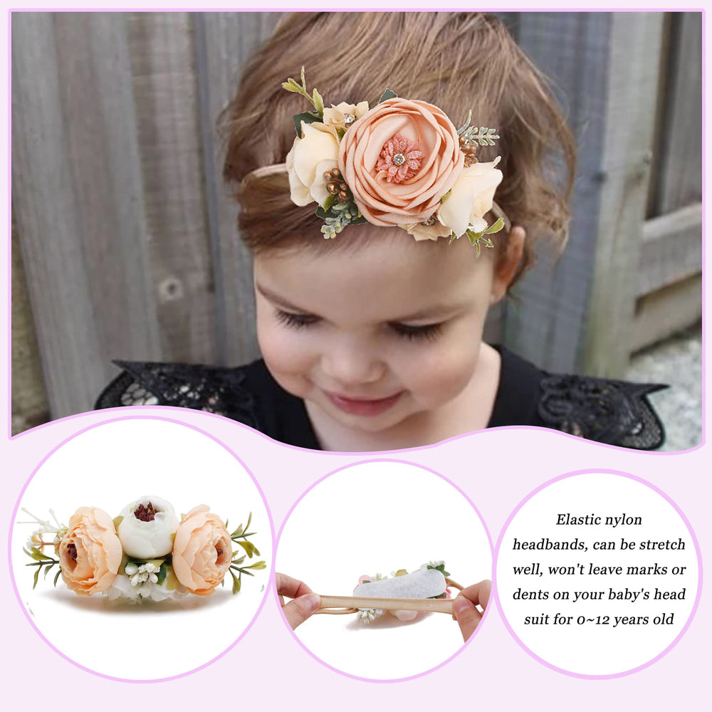 NUWAJP floral headband cream – versatile accessory for everyday outfits.