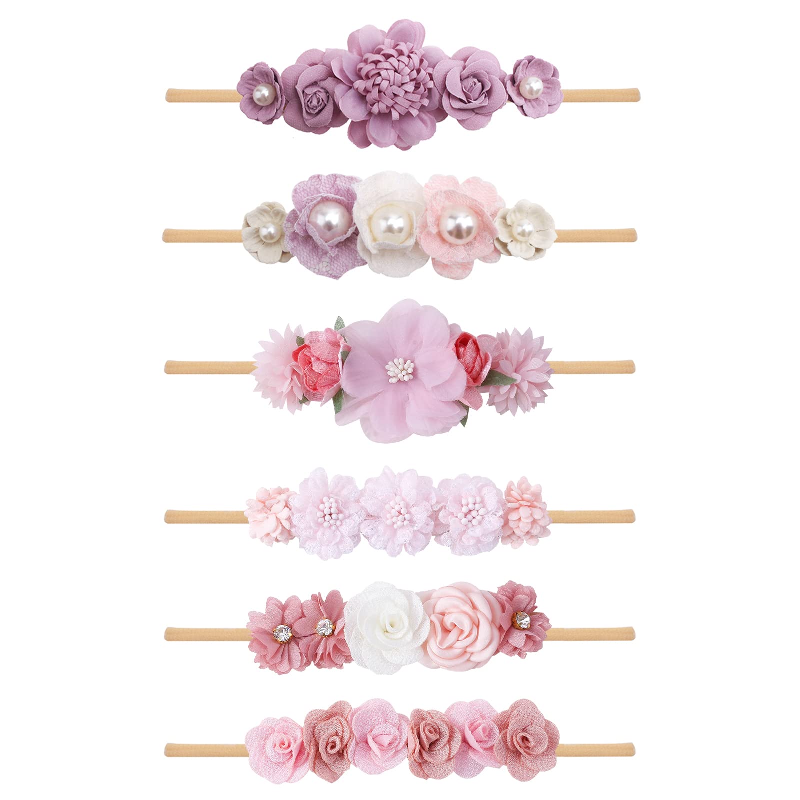 NUWAJP colorful flower headbands ideal for toddler photography sessions.