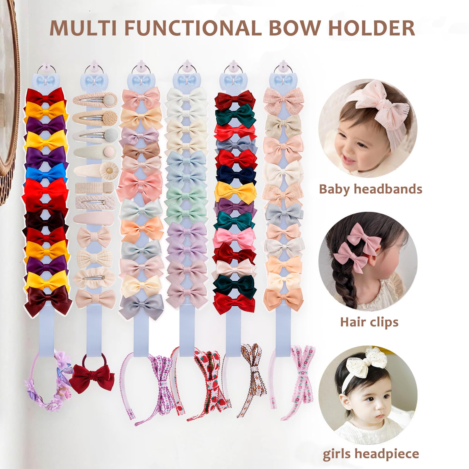 NUWAJP girls room decor bows display adds charm while organizing accessories