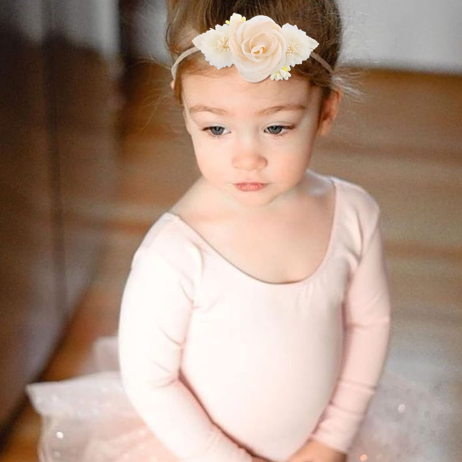 NUWAJP handmade floral bows add charming details to baby outfits.