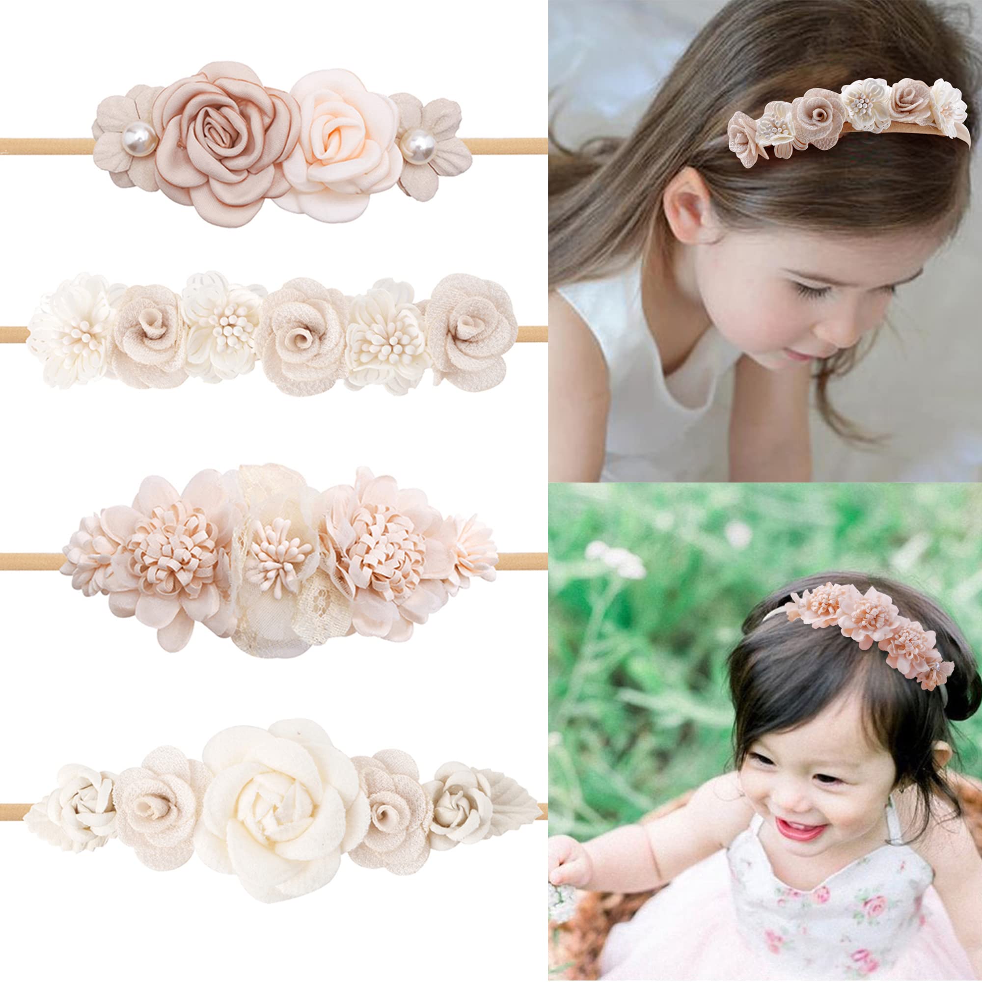 NUWAJP soft nylon elastic headbands for comfortable daily wear