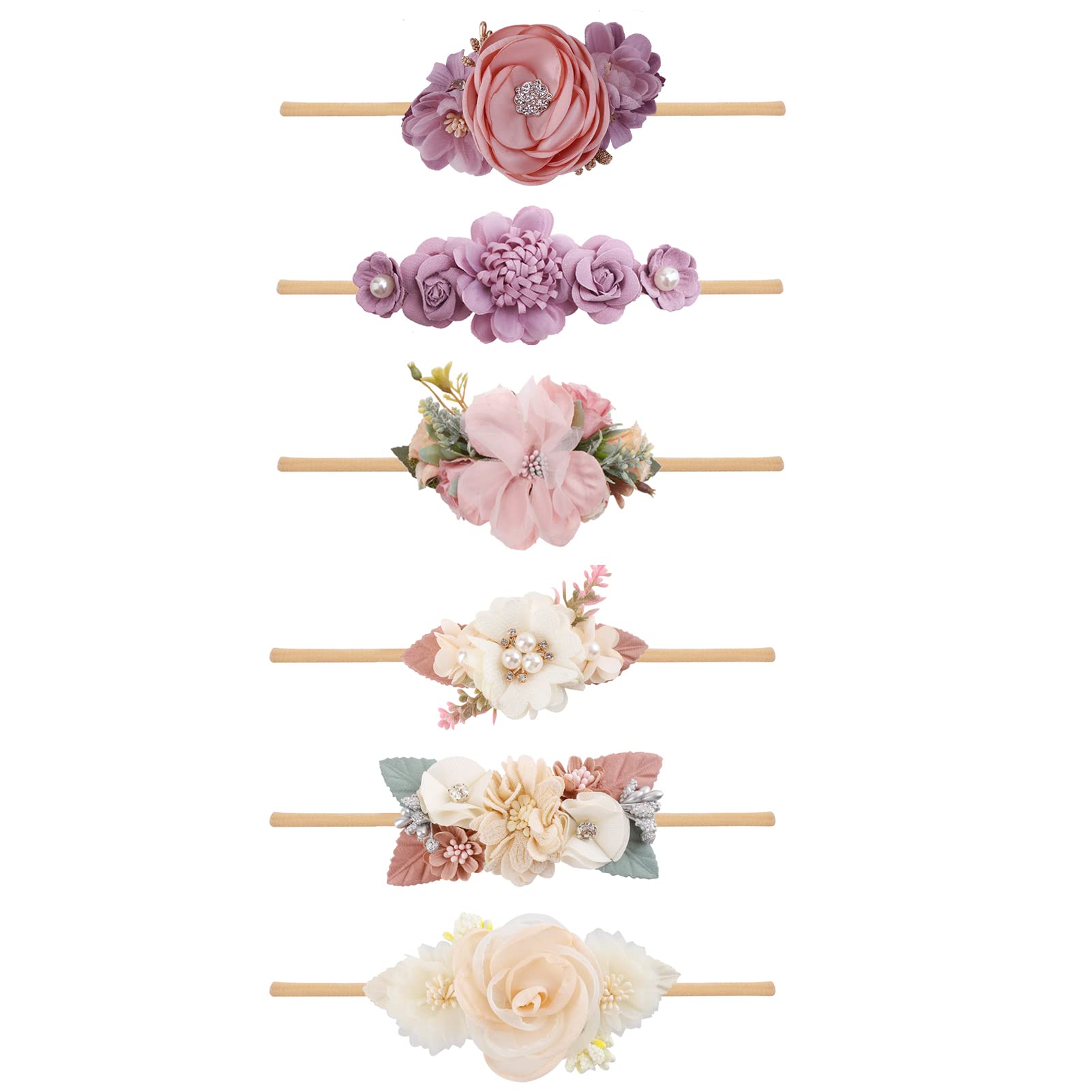 NUWAJP soft nylon elastic headbands provide gentle stretch for comfortable wear.