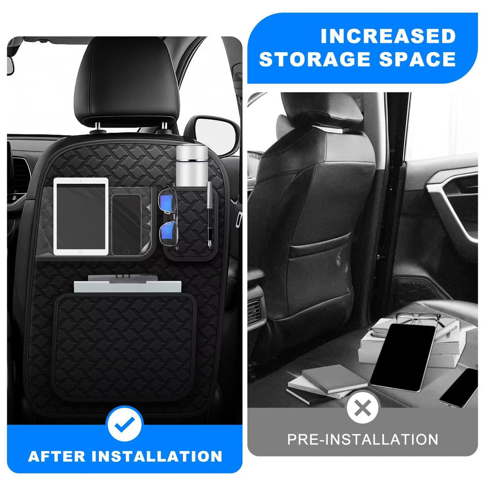 NUWQICD faux leather back protector provides waterproof, easy-clean protection