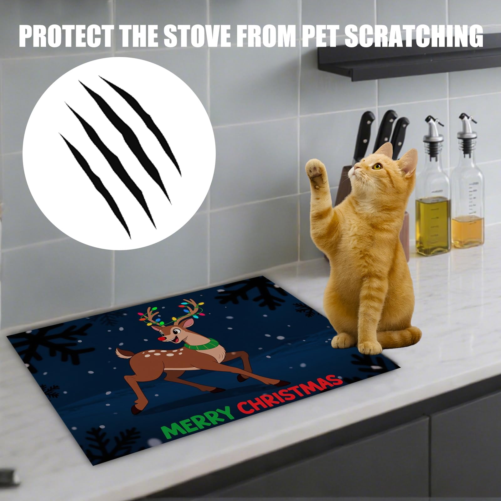 Nuxovilar festive stove top cover uses durable material for holiday use.