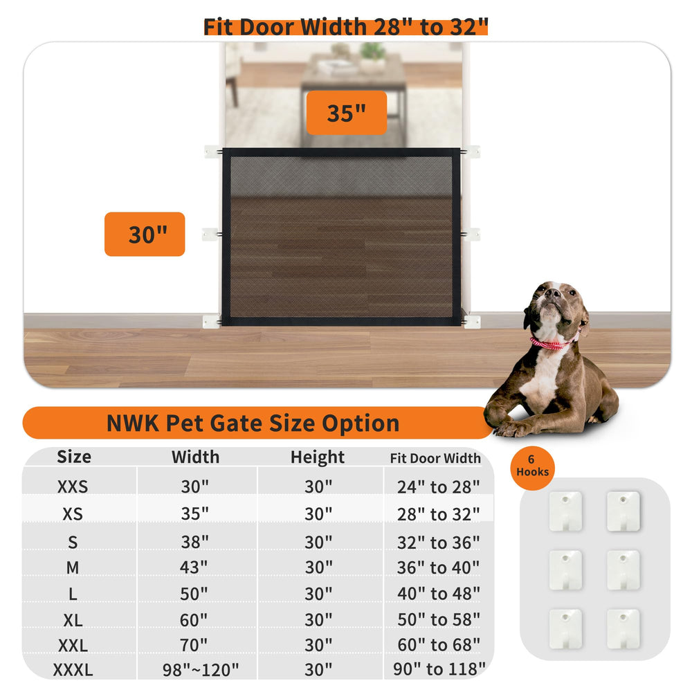 NWK Magic Dog Gate with six hooks for a strong claw resistant enclosure
