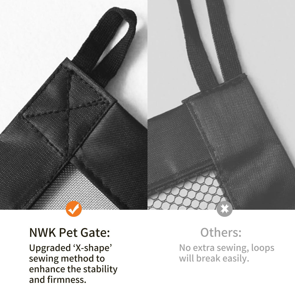NWK Magic Dog Gate fiberglass weave offers durable, pet-friendly construction.