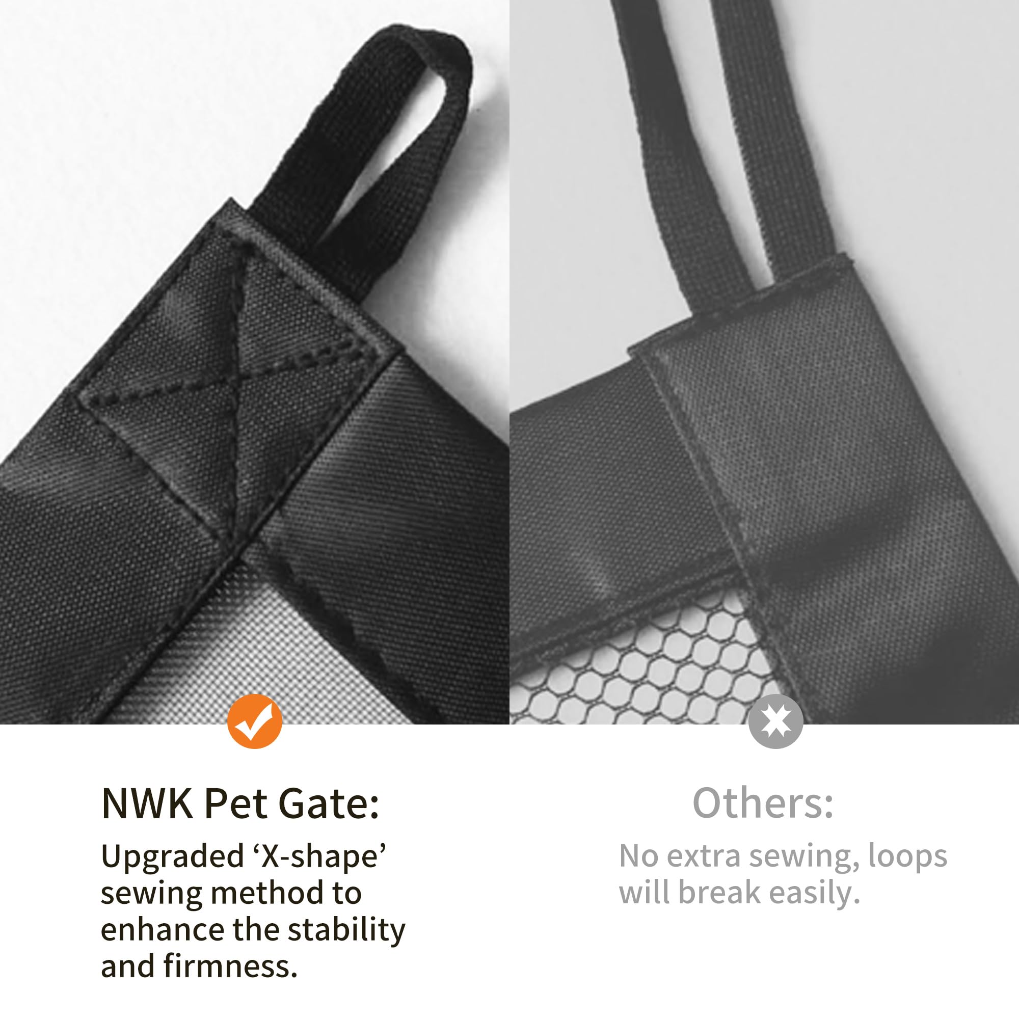 NWK Magic Dog Gate with hooks shows strong mounting options.
