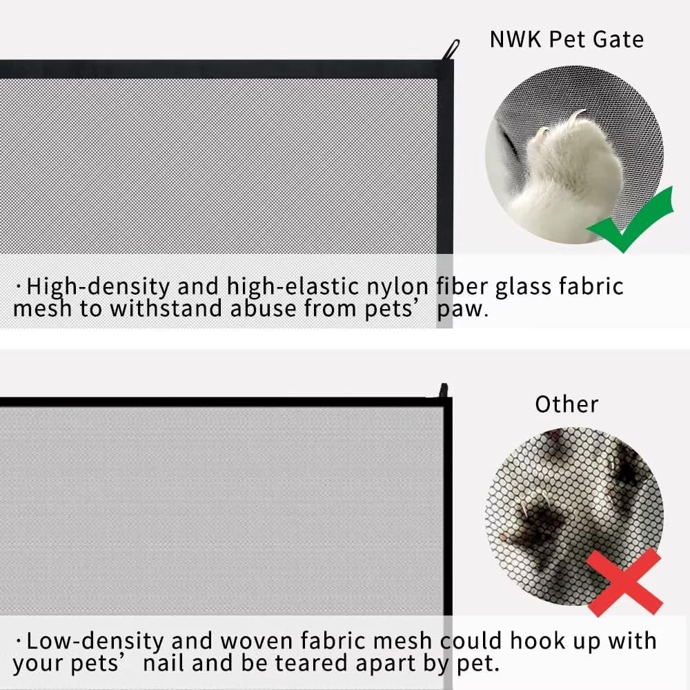 NWK Magic Dog Gate X-shape stitch reinforces joints for lasting use.