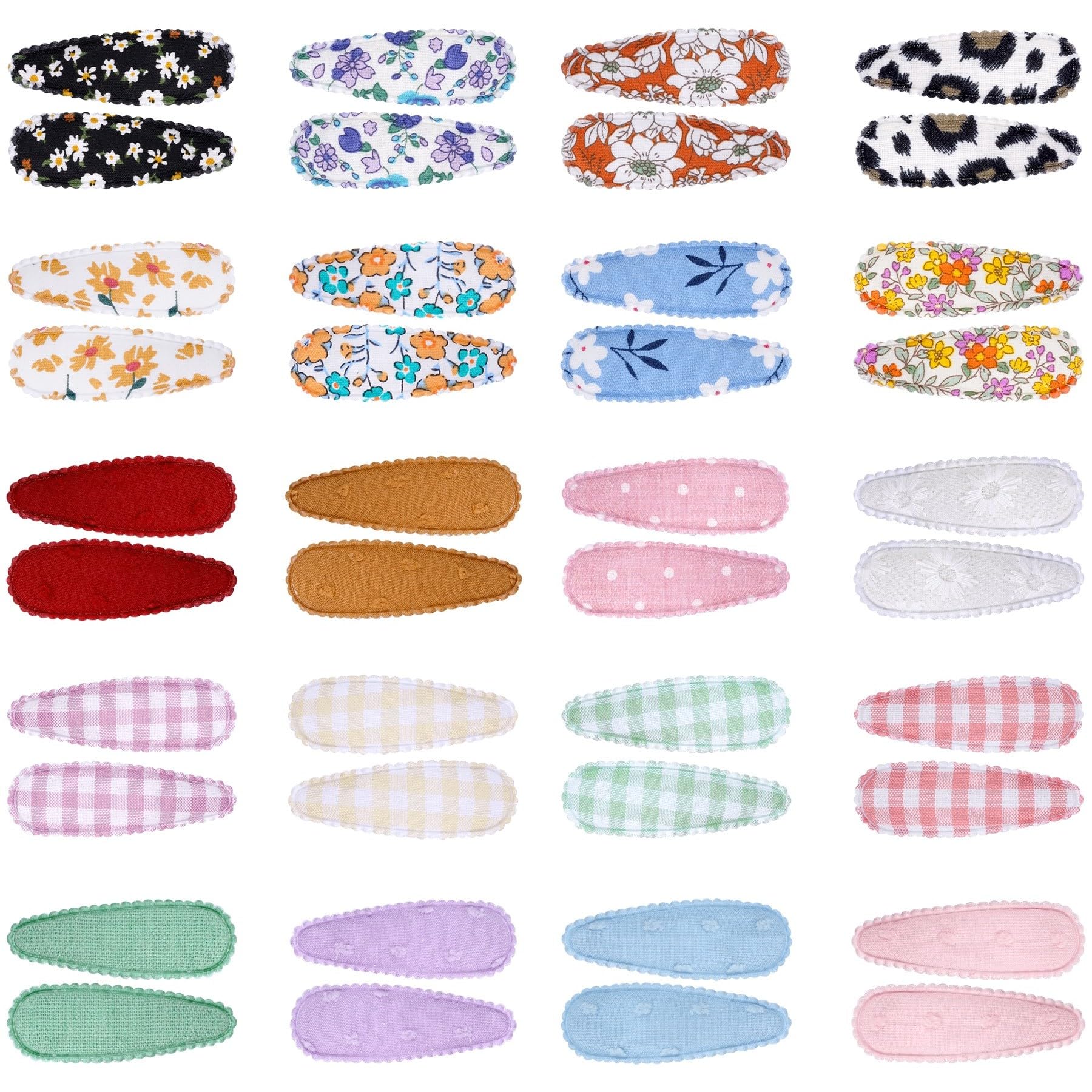 Nydotd floral print hair clip 2.2-inch, secure style during play