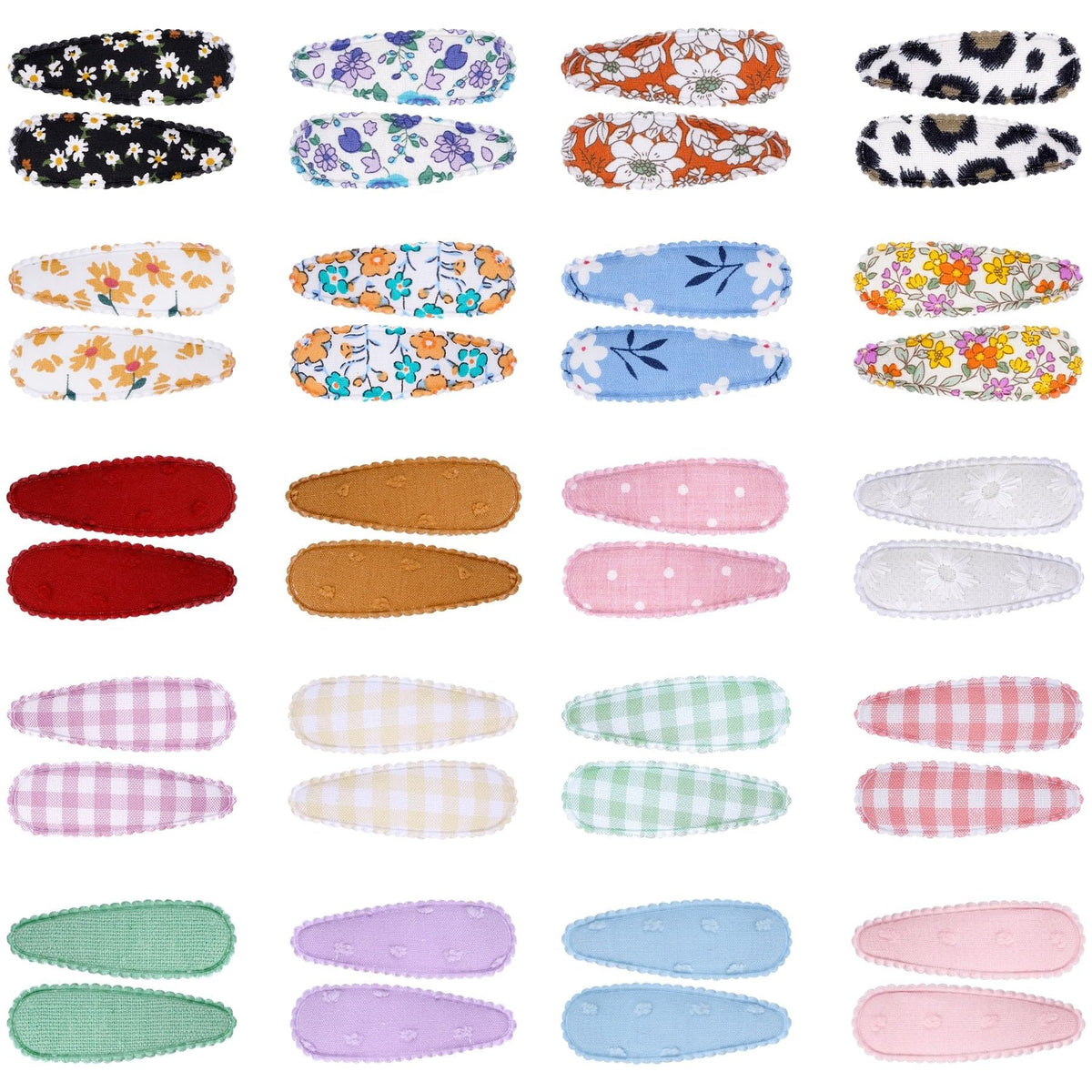 Nydotd floral print hair clip 2.2-inch, secure style during play