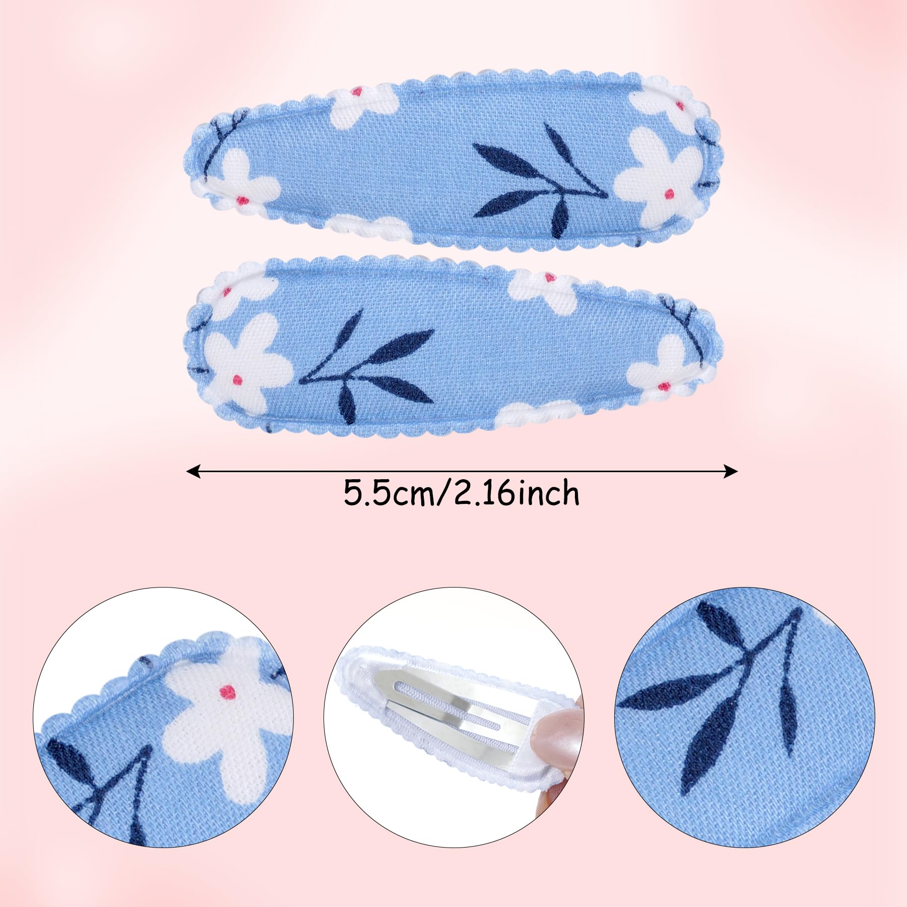 Nydotd toddler girls hair clip with flower pattern and wrap
