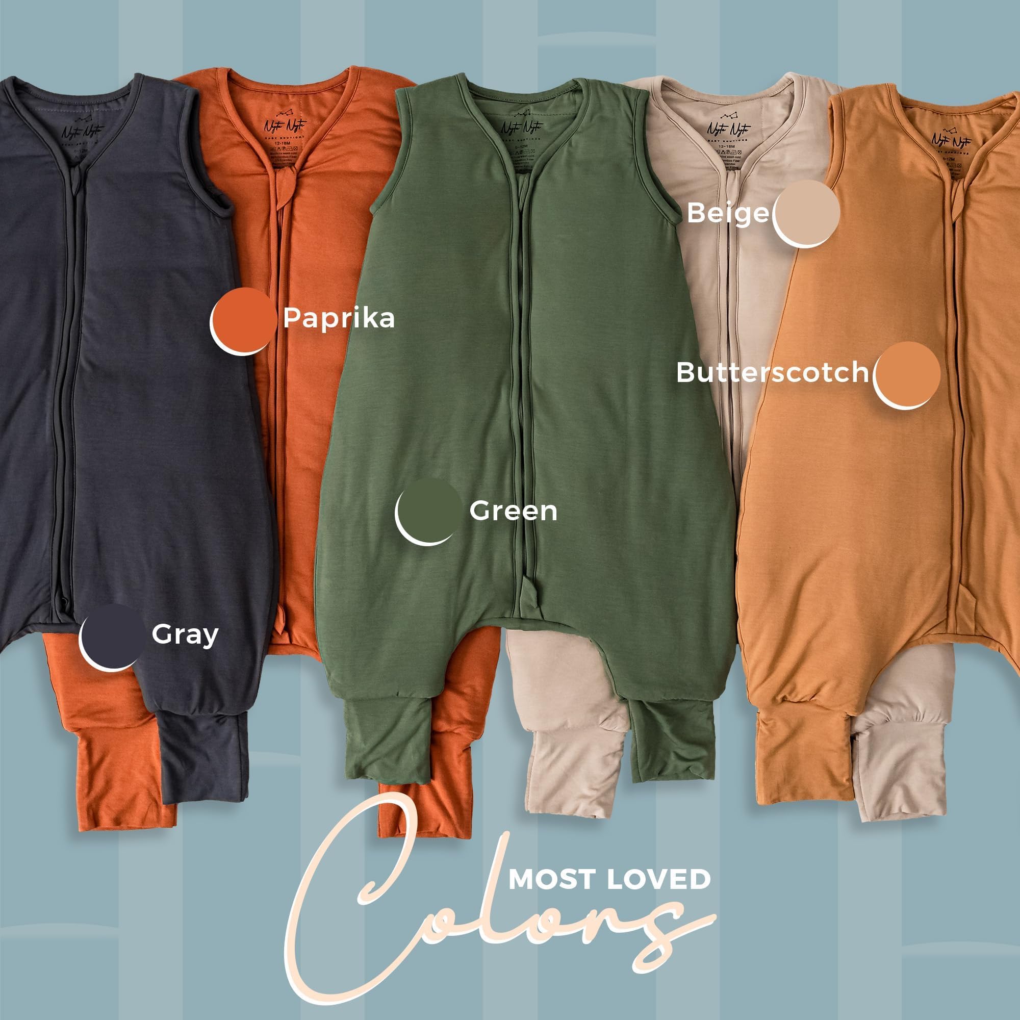 Nyte Nyte Baby 2.5 TOG gray sleepsack fabric is breathable and lightweight